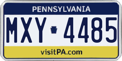 PA license plate MXY4485