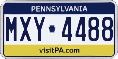 PA license plate MXY4488