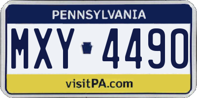 PA license plate MXY4490