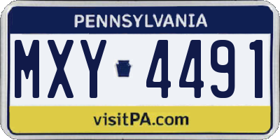 PA license plate MXY4491