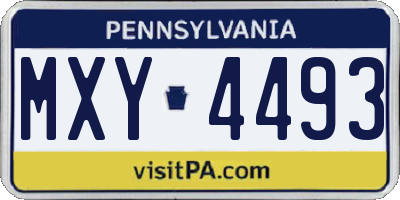PA license plate MXY4493