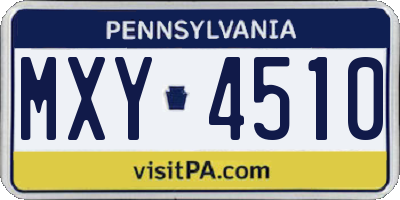 PA license plate MXY4510