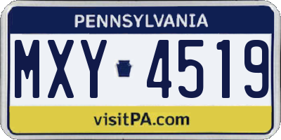PA license plate MXY4519