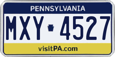 PA license plate MXY4527