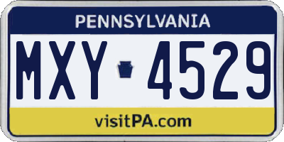 PA license plate MXY4529