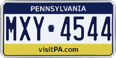 PA license plate MXY4544