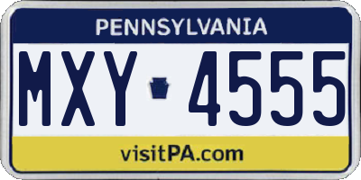 PA license plate MXY4555