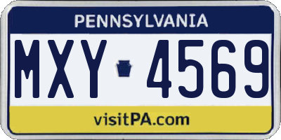 PA license plate MXY4569