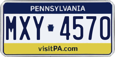 PA license plate MXY4570