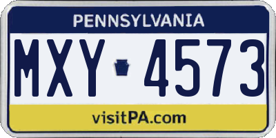 PA license plate MXY4573