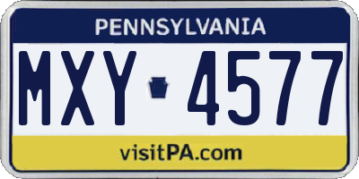 PA license plate MXY4577