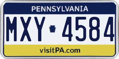 PA license plate MXY4584