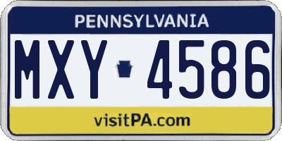 PA license plate MXY4586