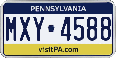 PA license plate MXY4588