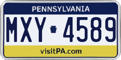 PA license plate MXY4589