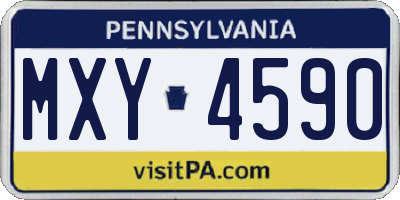PA license plate MXY4590