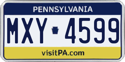 PA license plate MXY4599