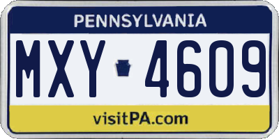 PA license plate MXY4609