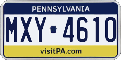 PA license plate MXY4610