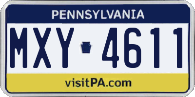PA license plate MXY4611