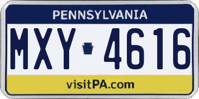 PA license plate MXY4616