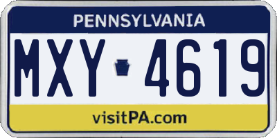 PA license plate MXY4619