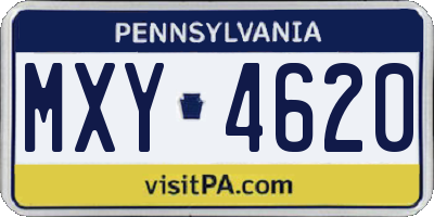 PA license plate MXY4620
