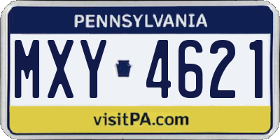 PA license plate MXY4621
