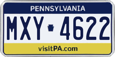 PA license plate MXY4622