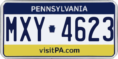 PA license plate MXY4623
