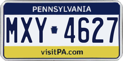PA license plate MXY4627