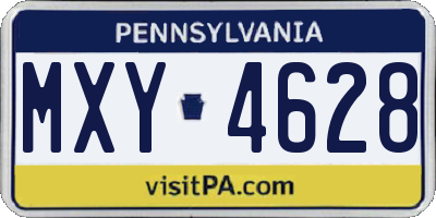 PA license plate MXY4628