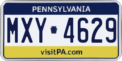 PA license plate MXY4629