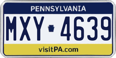 PA license plate MXY4639