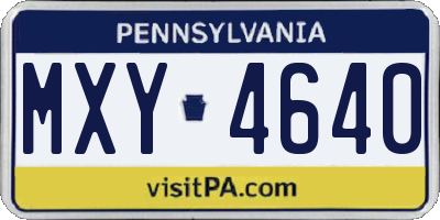 PA license plate MXY4640