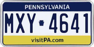 PA license plate MXY4641