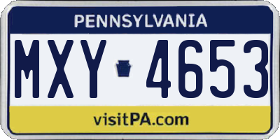 PA license plate MXY4653