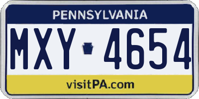 PA license plate MXY4654