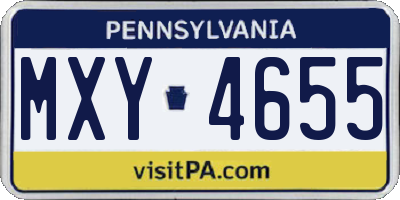 PA license plate MXY4655