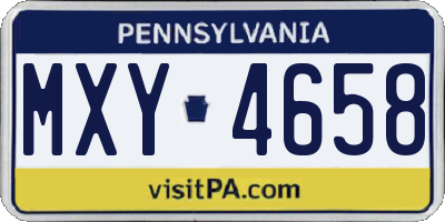 PA license plate MXY4658