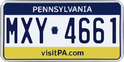 PA license plate MXY4661