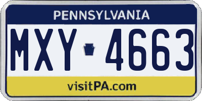 PA license plate MXY4663