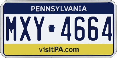 PA license plate MXY4664