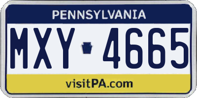 PA license plate MXY4665