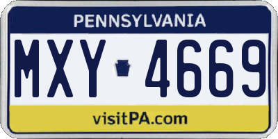 PA license plate MXY4669