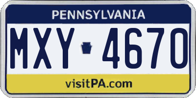 PA license plate MXY4670