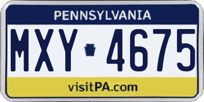PA license plate MXY4675