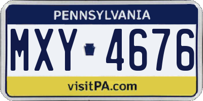 PA license plate MXY4676