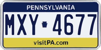 PA license plate MXY4677