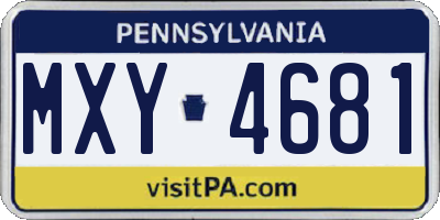 PA license plate MXY4681